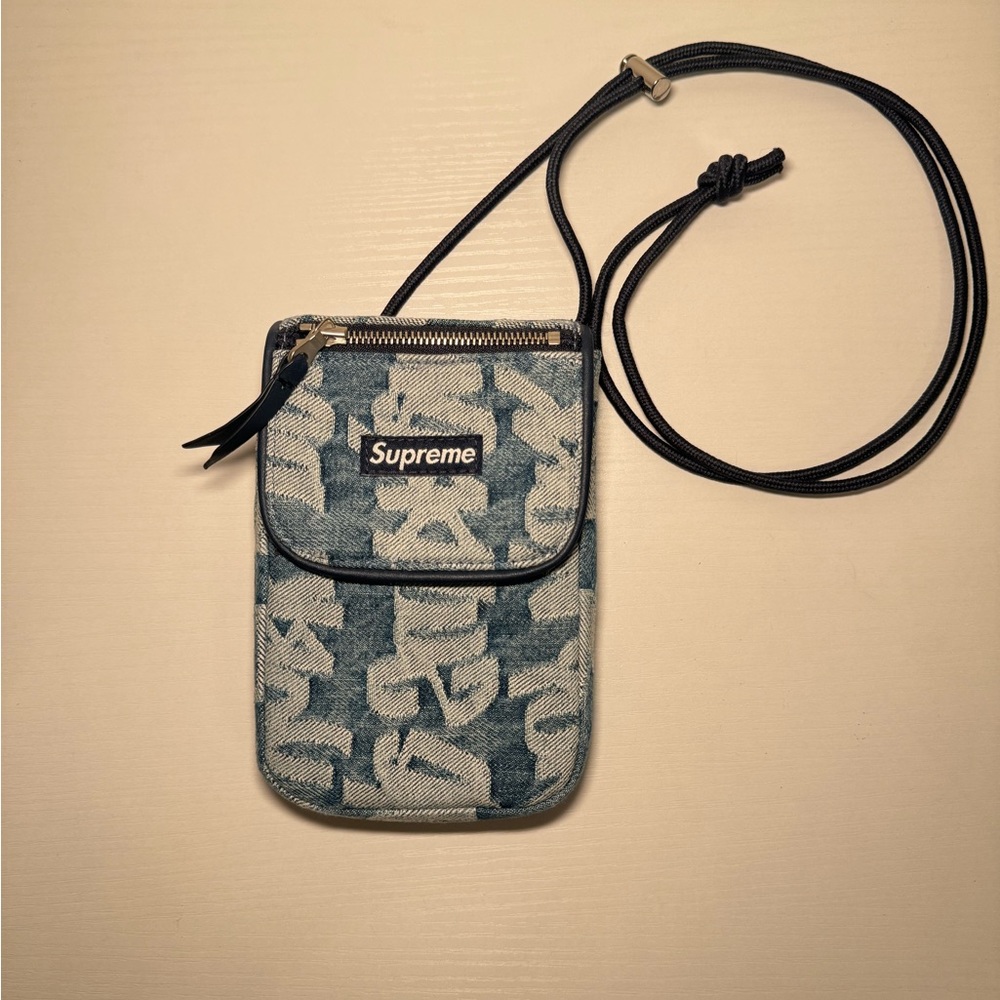 Supreme Fat Tip Jacquard Denim Neck Pouch